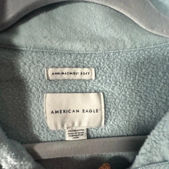 American eagle Light Blue Quarter-Zip Pullover - Picture 3 of 3